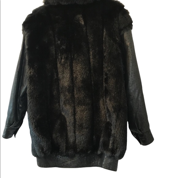 Vintage D’Esprit dubrowsky and peribinder faux fur and leather jacket. - Picture 11 of 13